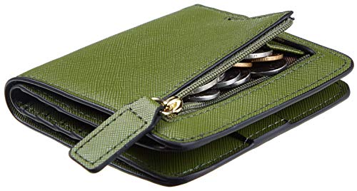 LOKAXXZU Roughergun -Frauen blockieren kleine kompakte Bifold -Leder -Taschenbrieftaschen -Damen Mini -Geldbörse mit ID -Fenster (CH Army Green) von LOKAXXZU