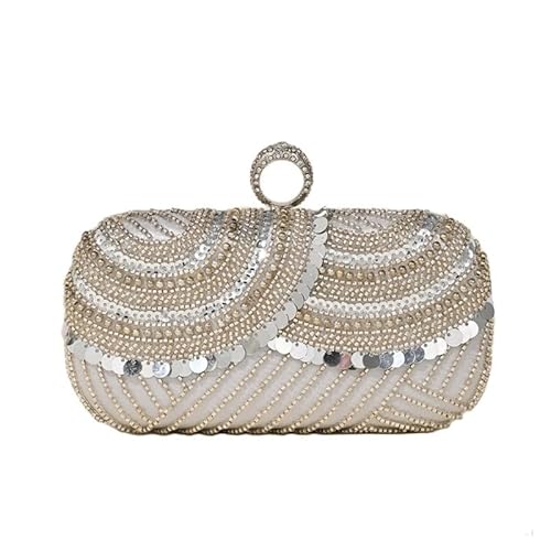LOKAXXZU Silber Pailletten geflochtene Abendtasche Frauenkleid Clutch -Geldbörsen von LOKAXXZU