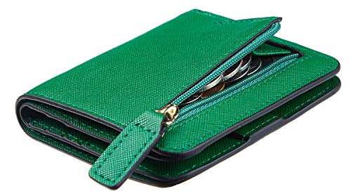 LOKAXXZU Startegun Frauen blockieren kleine kompakte Biblesder -Leder -Taschenbrieftaschen Damen Mini -Geldbörse mit Ausweisfenster (CH Green) von LOKAXXZU