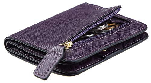 LOKAXXZU Startegun -Frauen blockieren kleine kompakte Biblesder -Leder -Taschenbrieftaschen Ladies Mini -Geldbörse mit Ausweisfenster (CH Steel Purple) von LOKAXXZU