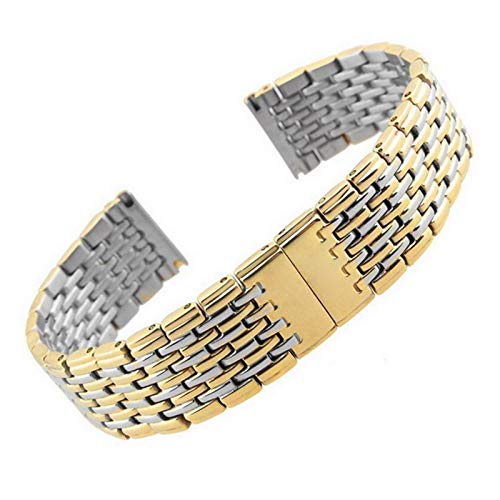 LOKAXXZU Uhrengurt Metall Uhrenband 13mm 18 mm 20 mm 22 mm 24mm Edelstahl Uhrengurt Armband Frauen Silber Roségold Armband von LOKAXXZU