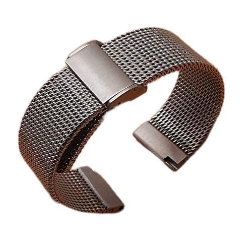 LOKAXXZU Uhrengurt Uhr Accessoires Mode Uhren Männer Armband Armband 18m 20 mm 22 mm 24mm Mesh Edelstahl Metal Black (Bandfarbe: Schwarz, Bandbreite: 20mm) von LOKAXXZU