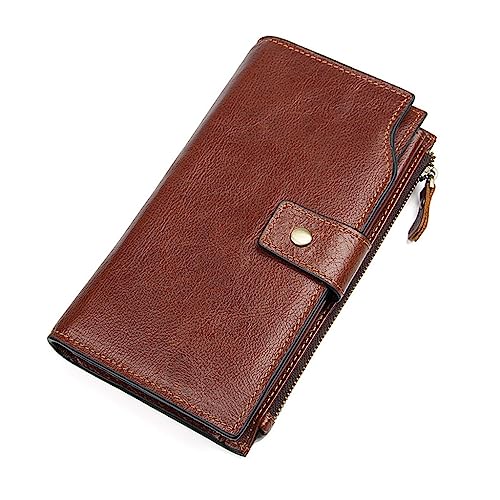 LOKAXXZU Vintage Leder Herren Brieftasche Anti-Diebstahl Pinsel Langer Multi-Kartenhalter-Münzen Geldbeutel von LOKAXXZU