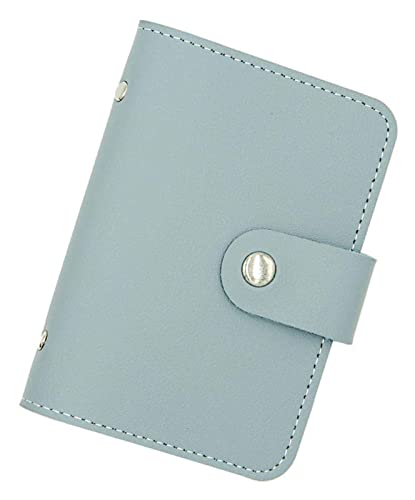 LOKAXXZU Visitenkartenkoffer Leder Multifunktionen Bankhalter Kreditpass Kupplung Organizer Brieftasche (Himmelblau) von LOKAXXZU