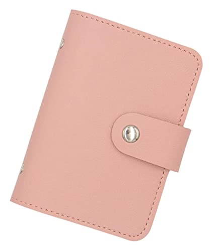 LOKAXXZU Visitenkartenkoffer Leder Multifunktionen Bankhalter Kreditpass Kupplung Organizer Brieftasche (Pink) von LOKAXXZU