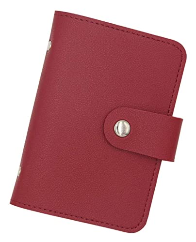 LOKAXXZU Visitenkartenkoffer Leder Multifunktionen Bankhalter Kreditpass Kupplung Organizer Brieftasche (rot) von LOKAXXZU