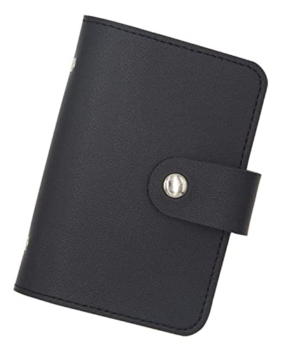 LOKAXXZU Visitenkartenkoffer Leder Multifunktionen Bankhalter Kreditpass Kupplung Organizer Brieftasche (schwarz) von LOKAXXZU