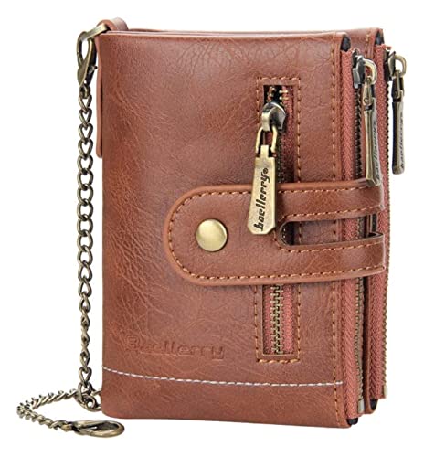 LOKAXXZU Visitenkartenkoffer Leder Multifunktionen Bankhalter Kreditpass Organizer Brieftasche (Brown) von LOKAXXZU