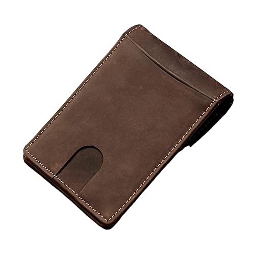 LOKAXXZU Visitenkartenkoffer Leder Multifunktionen Bankhalter Kreditpass Organizer Brieftasche (Coffee Crazy Horse) von LOKAXXZU