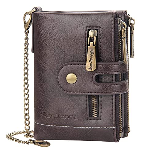 LOKAXXZU Visitenkartenkoffer Leder Multifunktionen Bankhalter Kreditpass Organizer Brieftasche (Dunkelbraun) von LOKAXXZU