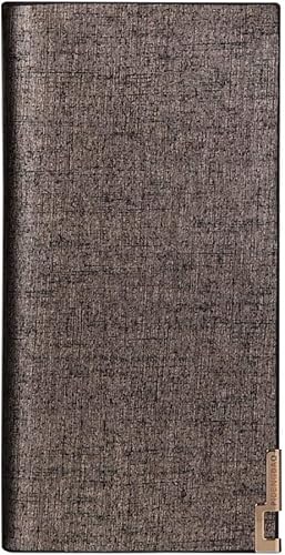 LOKAXXZU Visitenkartenkoffer Leder Multifunktionen Bankhalter Kreditpass Organizer Brieftasche (Gold) von LOKAXXZU