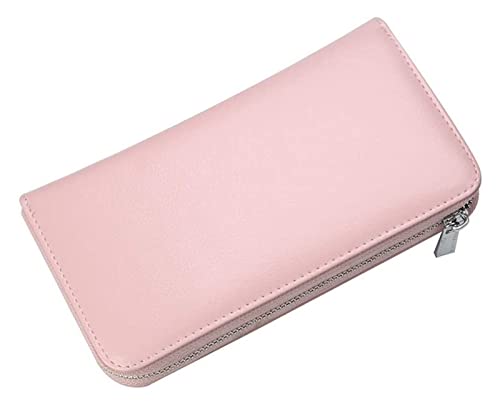 LOKAXXZU Visitenkartenkoffer Leder Multifunktionen Bankhalter Kreditpass Organizer Brieftasche (Pink) von LOKAXXZU