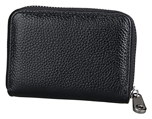LOKAXXZU Visitenkartenkoffer Leder Multifunktionen Bankhalter Kreditpass Organizer Brieftasche (schwarz) von LOKAXXZU