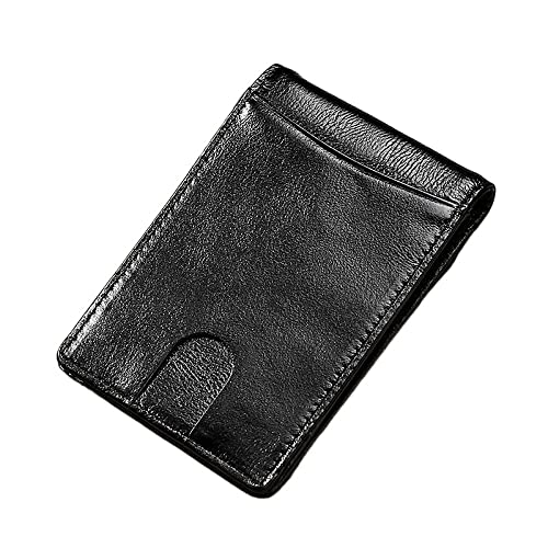 LOKAXXZU Visitenkartenkoffer Leder Multifunktionen Bankhalter Kreditpass Organizer Brieftasche (schwarz) von LOKAXXZU