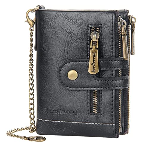 LOKAXXZU Visitenkartenkoffer Leder Multifunktionen Bankhalter Kreditpass Organizer Brieftasche (schwarz) von LOKAXXZU