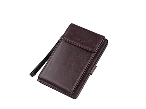 LOKAXXZU Visitenkartenkoffer Leder Multifunktionen Bankhalter Kreditpass Organizer Brieftasche Brieftasche (Dunkelbraun) von LOKAXXZU