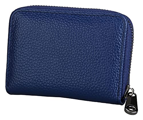 LOKAXXZU Visitenkartenkoffer Leder Multifunktionen Bankhalter Kreditpass Organizer Brieftasche Brieftasche (blau) von LOKAXXZU