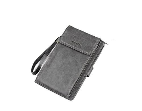 LOKAXXZU Visitenkartenkoffer Leder Multifunktionen Bankhalter Kreditpass Organizer Brieftasche Brieftasche (hellgrau) von LOKAXXZU