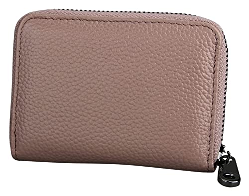LOKAXXZU Visitenkartenkoffer Leder Multifunktionen Bankhalter Kreditpass Organizer Brieftasche Brieftasche (hellpurpur) von LOKAXXZU