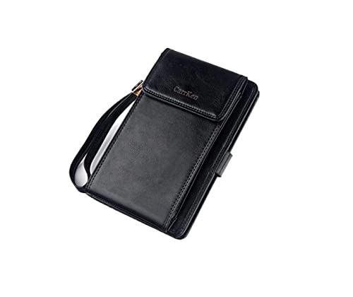 LOKAXXZU Visitenkartenkoffer Leder Multifunktionen Bankhalter Kreditpass Organizer Brieftasche Brieftasche (schwarz) von LOKAXXZU