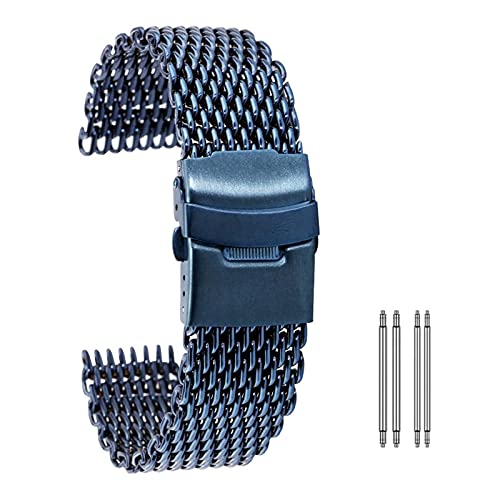 LOKAXXZU Watch -Gurte, 18 mm 20 mm 22 mm 24 mm 24 mm Schwarz/Blau/Roségold Edelstahl -Maschen -Handgelenk -Uhr -Band Fashion Men Quartz Uhrenband, Watch Band Ersatz von LOKAXXZU