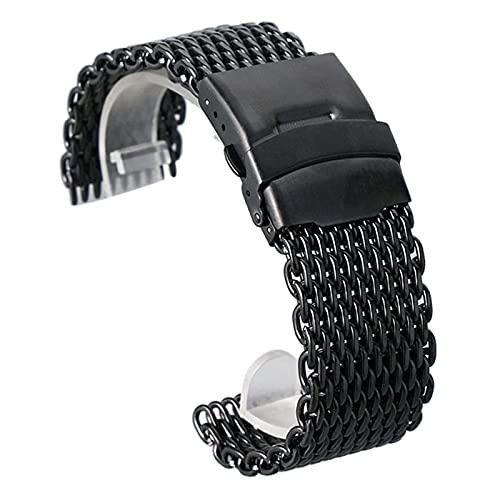 LOKAXXZU Watch -Gurte, 18 mm 20 mm 22 mm 24 mm 24 mm Schwarz/Blau/Roségold Edelstahl -Maschen -Handgelenk -Uhr -Band Fashion Men Quartz Uhrenband, Watch Band Ersatz von LOKAXXZU