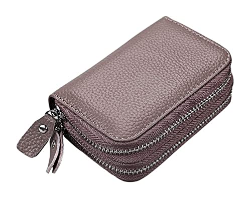 Leder Unisex Kreditkartenhalter Reißverschluss Taschenmünze Geldbörse Passport -ID -Kartenorganisator Taschen Brieftasche (Lotus Root lila) von LOKAXXZU