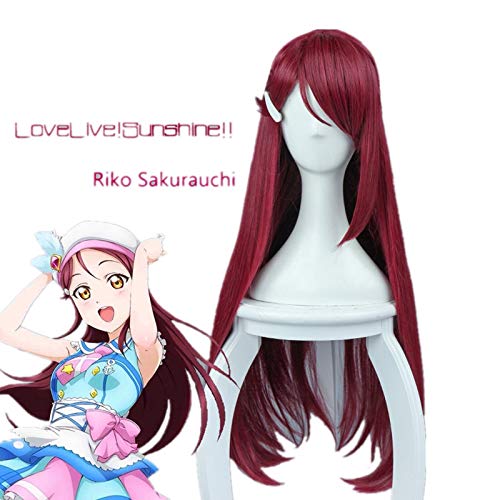 Lovelive! Sonnenschein !! Liebe lebende Sonnenschein Sakurauchi Riko 80 cm lang hitzebeständiges Haar Cosplay Kostüm Perücke + kostenlose Perückenkappe von LOKAXXZU