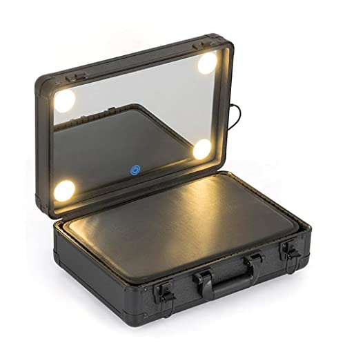Make -up -Künstler -Koffer Schönheitsnagelbox mit LED Light Travel Cosmetics Organizer Organizer Werkzeugbox (D, 40 * 26c * 16 cm) von LOKAXXZU