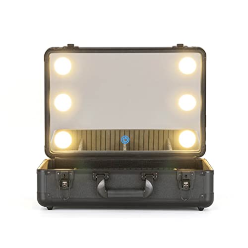 Make -up -Künstler -Koffer Schönheitsnagelbox mit LED Light Travel Cosmetics Organizer Organizer Werkzeugbox (D, 44 * 30 * 16 cm) von LOKAXXZU