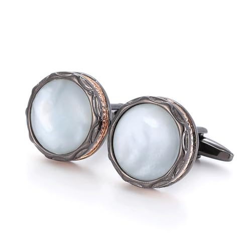 Manschettenknöpfe französische Kleid Manschette Hochzeitszeremonie Kleid runde schwarze Manschettenschangen von LOKAXXZU