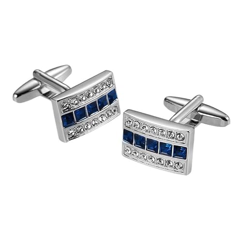 Metallic Silver Manschettenknöpfe mit Diamonds Herrenkleid Manschettenschellen Nägel Französische Hemdknopf Nägel von LOKAXXZU