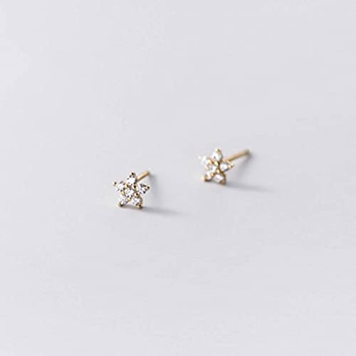 Modeohrringe, S925 Weiße Ohrringe, Damen kleiner Diamantblumenohrschmuck EN, 925 von LOKAXXZU