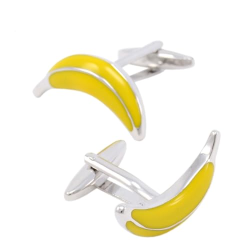 Obsthülsennägel gelbe Bananenmanschettenknöpfe gehobener lässiges französisches Hemdmanschetten für Männer und Frauen von LOKAXXZU