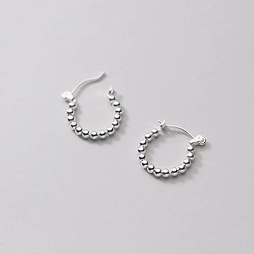 Ohrringe, S925 Damen einfache leichte Perlenohrschnalle, personalisierte C-förmige Ohrschmuck S925 Weiße Ohrringe Schnalle von LOKAXXZU