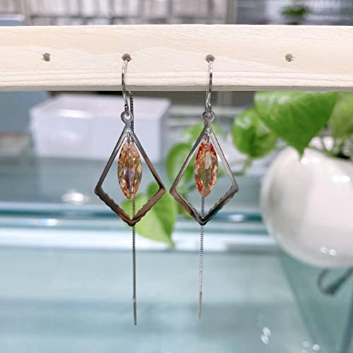 Ohrringe Frauen, Temperament lange Ohrringe, S925 Mode einfache Quastenkristallohrringe, weiblich Gelb, 925 Ohrringe Frauen, Temperament lange Ohrringe, S925 Mode einfache Quastenkristallohrringe, weiblich Gelb, 925 von LOKAXXZU