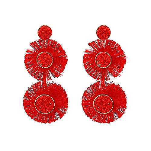 Ohrringe Geschenke für Frauen, übertriebene Ohrringe Bohmian fließende Sulfide auf Frauenkreuzzubehör von LOKAXXZU