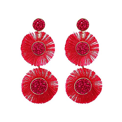 Ohrringe Geschenke für Frauen, übertriebene Ohrringe Bohmian fließende Sulfide auf Frauenkreuzzubehör von LOKAXXZU