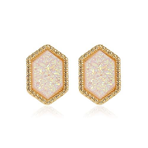 Ohrringe Schmuck für Frauen, Harajuku Breeze Einfache Geometrische Runde Frosted Ohrringe weiblichen Traum Sternenhimmel Juwel voller Sterne besetzte Ohrringe, A, A von LOKAXXZU