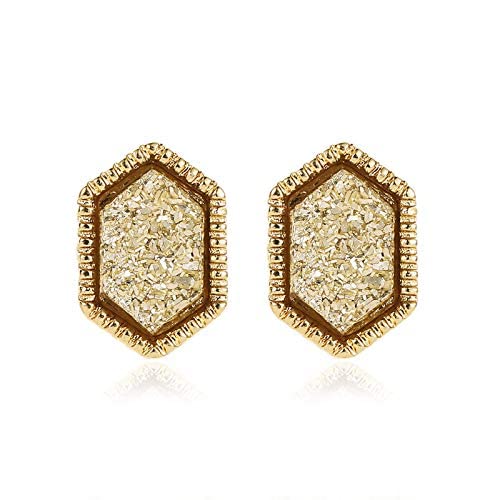 Ohrringe Schmuck für Frauen, Harajuku Breeze Einfache Geometrische Runde Frosted Ohrringe weiblichen Traum Sternenhimmel Juwel voller Sterne besetzte Ohrringe, A, A von LOKAXXZU