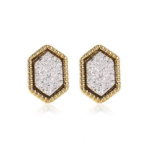 Ohrringe Schmuck für Frauen, Harajuku Breeze Einfache Geometrische Runde Frosted Ohrringe weiblichen Traum Sternenhimmel Juwel voller Sterne besetzte Ohrringe, A, A von LOKAXXZU