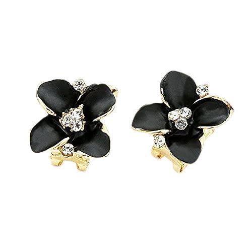 Ohrringe Schmuck für Frauen, Vier-Petal-Blumen-Blitzbohrer Ohrringe Mode-Drop-Öl Vierpetaler Grasohrringschmuck von LOKAXXZU