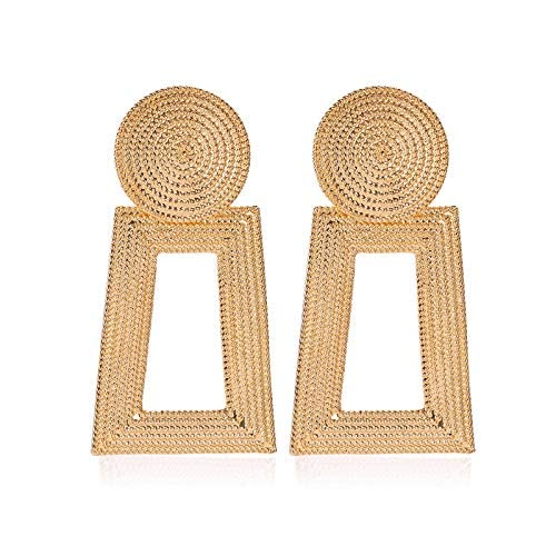 Ohrringe Schmuck für Frauen, kaltes Wind hohl Trapezoidalringe Temperament Geometrische Anhänger Ohrringe weibliche quadratische Getreideohrringe Ohrringe Schmuck für Frauen, kaltes Wind hohl Trapezoidalringe Temperament Geometrische Anhänger Ohrringe weibliche quadratische Getreideohrringe von LOKAXXZU