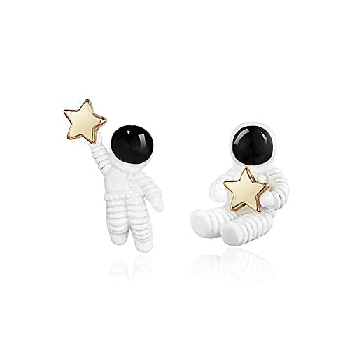 Ohrringe Schmuck für Frauen, niedlicher Raum Astronaut Picks Star Stud Fünf-Punkte-Stern-Asymmetrische Ohrringohrringe Fünf-Punkte-Stern von LOKAXXZU