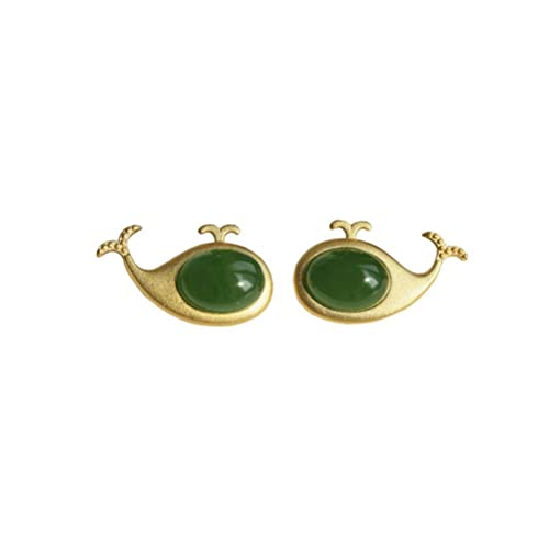 Ohrringe für Frauen, Jade -Ohrringe, S925 Eingelobte Jasper -Karte Liebesohrringe für weibliche Whale Ohrstolme, 925, 925 Ohrringe für Frauen, Jade -Ohrringe, S925 Eingelobte Jasper -Karte Liebesohrringe für weibliche Whale Ohrstolme, 925, 925 von LOKAXXZU