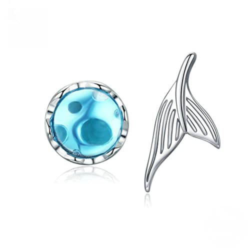 Ohrringe für Juweliergeschenke Zubehör, Schmuck 925 Ohrringe, weibliche Ohrringe, Blau, 925 von LOKAXXZU