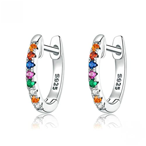 Ohrringe für Schmuck Geschenke Zubehör, kleiner Kreis 925 Ohrringe, einfache und modische Ohrringe, +Farbe Diamanten, 925 Ohrringe für Schmuck Geschenke Zubehör, kleiner Kreis 925 Ohrringe, einfache und modische Ohrringe, +Farbe Diamanten, 925 von LOKAXXZU