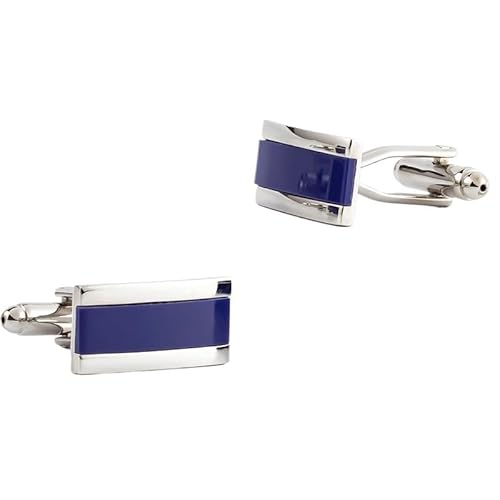 Rechteckige elektroplierte silberne Armaturen Metallmanschettenknöpfe für Männer Französisch Hemd Manschettenknöpfe von LOKAXXZU