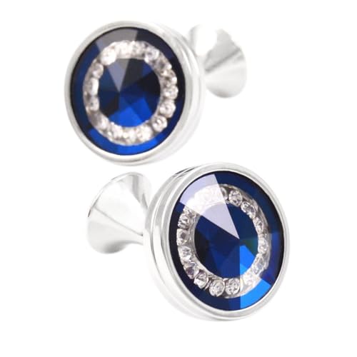 Round S Business -Shirt mit tschechischen Kristallmanschettenknöpfen Herren -Hemdhemdheiznägel für Männer von LOKAXXZU