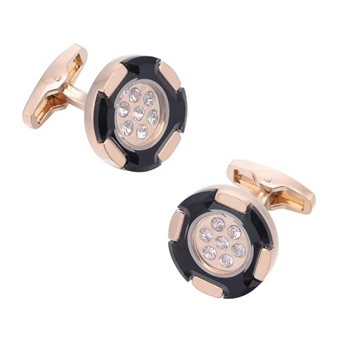 Runde Diamant-Set Roségold Französisch zweifarbige Manschettenknöpfe mit mit Ärmeln besetzten Kleidungsknöpfen von LOKAXXZU